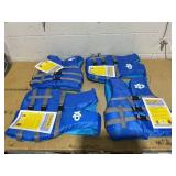 X20, 4-Pack Boat Bundle: Universal Life Jacket 4-Pack Plus Throwable Boat Cushion in Blue, Unisex
