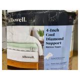 King Size Allswell 4 Memory Foam Mattress Topper Infused with Cooling Diamond Gel
