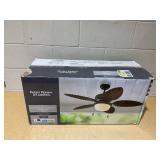 Better Homes & Gardens 52" Bronze Industrial Ceiling Fan, 5 Palm Leaf Blades, LED Light, Indoor/ Outdoor