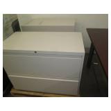 Pair of 36in 2-drawer metal later f...