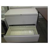 Pair of 36in 2-drawer metal later f...