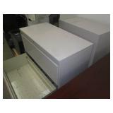 Pair of 36in 2-drawer metal later f...