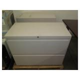 Pair of 36in 2-drawer metal later f...
