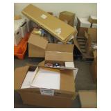Pallet of envelopes, promotional items and a shipping paper dispenser