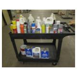 Nice cart filled with painting, cleaning and other supplies