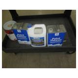 Nice cart filled with painting, cleaning and other supplies