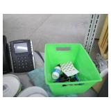 Contents of shelf filled with office supplies