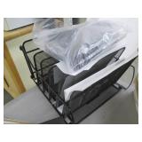 Contents of shelf filled with office supplies