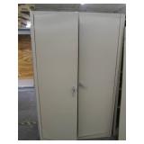 Bi Fold door metal cabinet with shelves