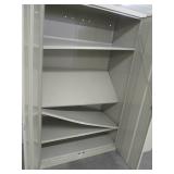 Bi Fold door metal cabinet with shelves