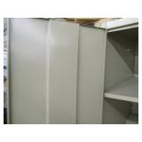 Bi Fold door metal cabinet with shelves