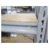 Shelf with some electronics and wiring, as pictured