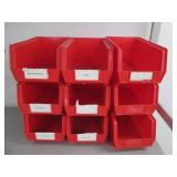Lot large/narrow Red Akro-Bins stac...