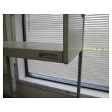 Sturdy work bench with metal shelf