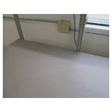 Sturdy work bench with metal shelf