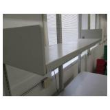 Sturdy work bench with metal shelf