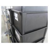 11 Heavy Duty pastic file box bins...