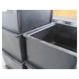 11 Heavy Duty pastic file box bins...