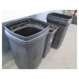 Lot of 3 trash cans