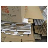 Pallet of envelopes, file storage boxes and other office supplies