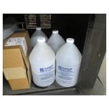 Cart on wheels with assorted commercial supplies