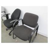 2 Reception chairs and a rolling de...