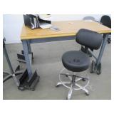 Sturdy work table with rolling base...