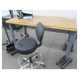 Sturdy work table with rolling base...