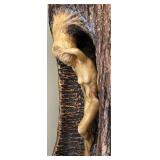 Russell O. Strom Hand-Carved Wooden Sculpture of Woman in Log Russell O. Strom Hand-Carved Wooden Sculpture of Woman in Log