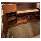 Vintage Asian Scene Handcrafted Wooden Bar with Intricate Carvings Vintage Asian Scene Handcrafted Wooden Bar with Intricate Carvings