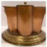 Vintage Art Deco Global Views Copper and Brass Wine Chiller with Four Compartments Vintage Art Deco Global Views Copper and Brass Wine Chiller with Four Compartments
