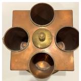 Vintage Art Deco Global Views Copper and Brass Wine Chiller with Four Compartments Vintage Art Deco Global Views Copper and Brass Wine Chiller with Four Compartments