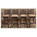 Set of 4 Metal Bar Stools with Padded Seats Set of 4 Metal Bar Stools with Padded Seats