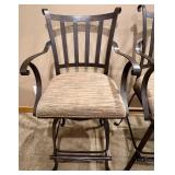 Set of 4 Metal Bar Stools with Padded Seats Set of 4 Metal Bar Stools with Padded Seats