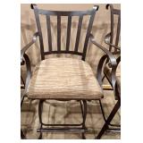 Set of 4 Metal Bar Stools with Padded Seats Set of 4 Metal Bar Stools with Padded Seats