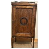 Antique Oak Wood Sheet Music Cabinet with Intricate Carving Antique Oak Wood Sheet Music Cabinet with Intricate Carving