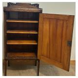 Antique Oak Wood Sheet Music Cabinet with Intricate Carving Antique Oak Wood Sheet Music Cabinet with Intricate Carving