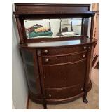 Antique Oak Sideboard with Mirror and Claw Feet Antique Oak Sideboard with Mirror and Claw Feet