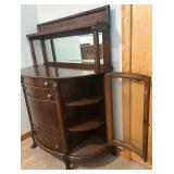 Antique Oak Sideboard with Mirror and Claw Feet Antique Oak Sideboard with Mirror and Claw Feet
