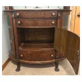 Antique Oak Sideboard with Mirror and Claw Feet Antique Oak Sideboard with Mirror and Claw Feet