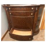 Antique Oak Sideboard with Mirror and Claw Feet Antique Oak Sideboard with Mirror and Claw Feet