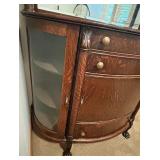 Antique Oak Sideboard with Mirror and Claw Feet Antique Oak Sideboard with Mirror and Claw Feet