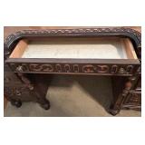 Antique Wooden Vanity Desk with Mirror and Stool - Lots 11, 13, and 15 are matching Antique Wooden Vanity Desk with Mirror and Stool - Lots 11, 13, and 15 are matching