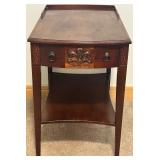Vintage Mersman Mahogany Side Table with Floral Carving Vintage Mersman Mahogany Side Table with Floral Carving
