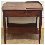 Vintage Mersman Mahogany Side Table with Floral Carving Vintage Mersman Mahogany Side Table with Floral Carving