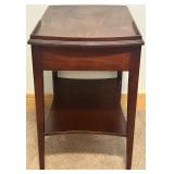 Vintage Mersman Mahogany Side Table with Floral Carving Vintage Mersman Mahogany Side Table with Floral Carving