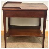 Vintage Mersman Mahogany Side Table with Floral Carving Vintage Mersman Mahogany Side Table with Floral Carving