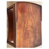 Vintage Mersman Mahogany Side Table with Floral Carving Vintage Mersman Mahogany Side Table with Floral Carving