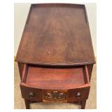 Vintage Mersman Mahogany Side Table with Floral Carving Vintage Mersman Mahogany Side Table with Floral Carving