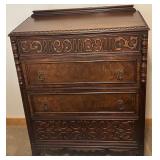 Vintage Wooden Dresser with Intricate Carving - Lots 11, 13, and 15 are matching Vintage Wooden Dresser with Intricate Carving - Lots 11, 13, and 15 are matching